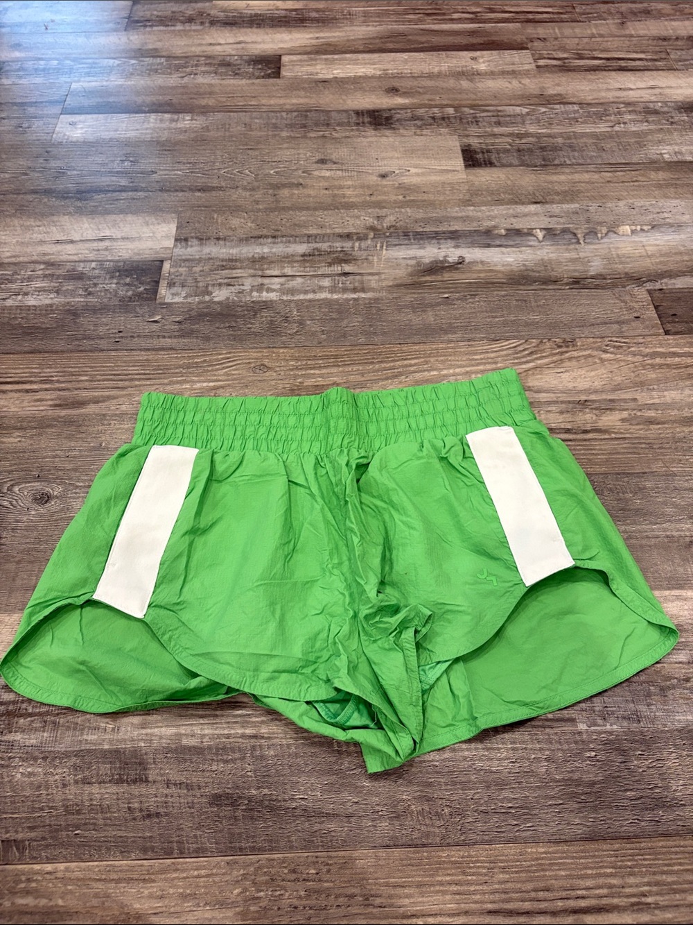 JoyLab Bright Green Athletic Shorts with White Side Panels